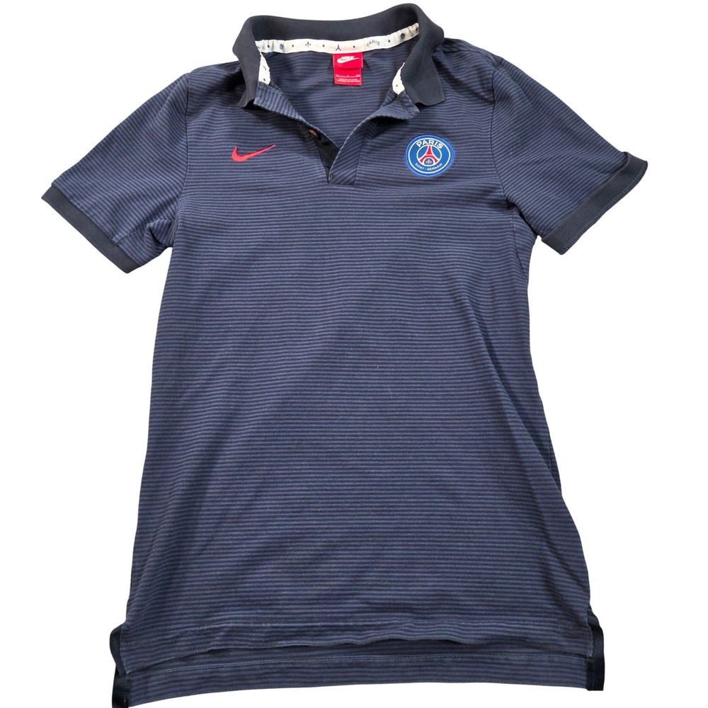 Nike Paris Saint-Germain PSG Polo Shirt Womens Small Navy Blue Stripe 810268-410